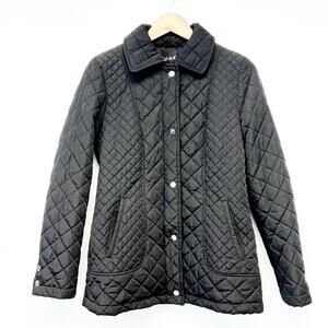 Calvin Klein Womens XS Quilted Jacket Black Full Zip Wind Stop‎ Winter Fall